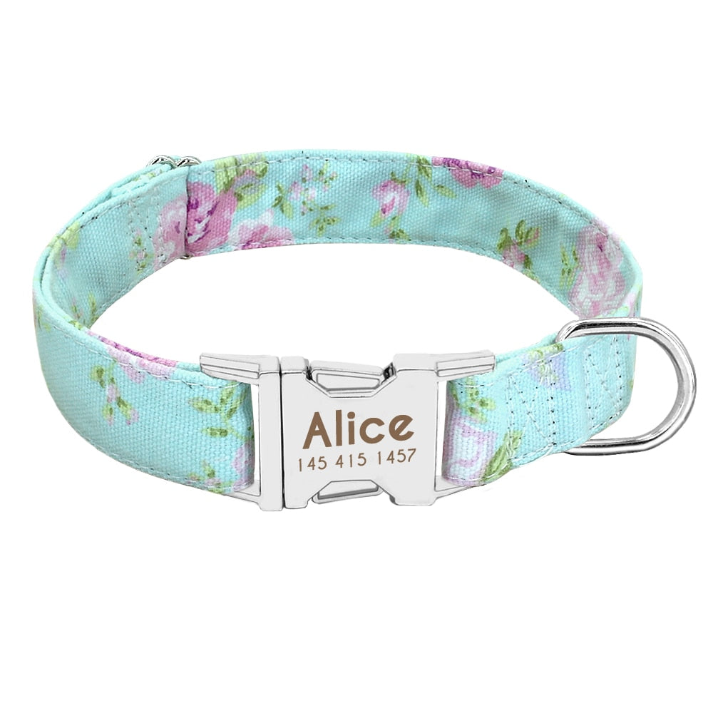 Adjustable Nylon Personalized Collar