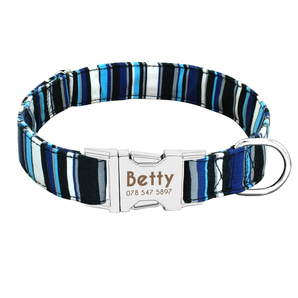 Adjustable Nylon Personalized Collar