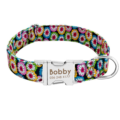 Adjustable Nylon Personalized Collar