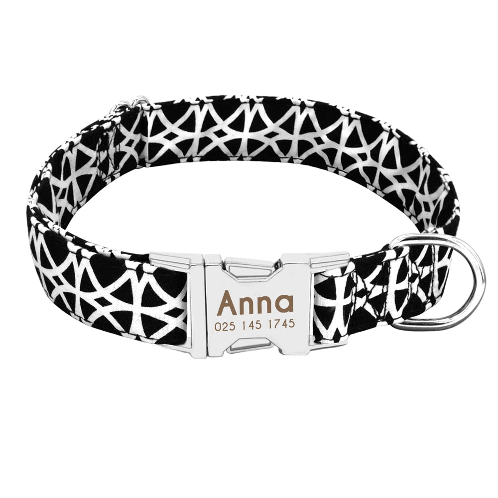 Adjustable Nylon Personalized Collar