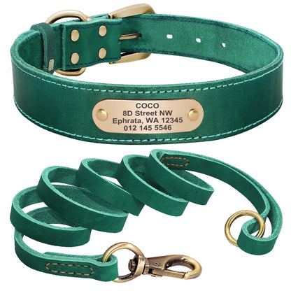 Customized Leather Collar Single Pack or Leash Set