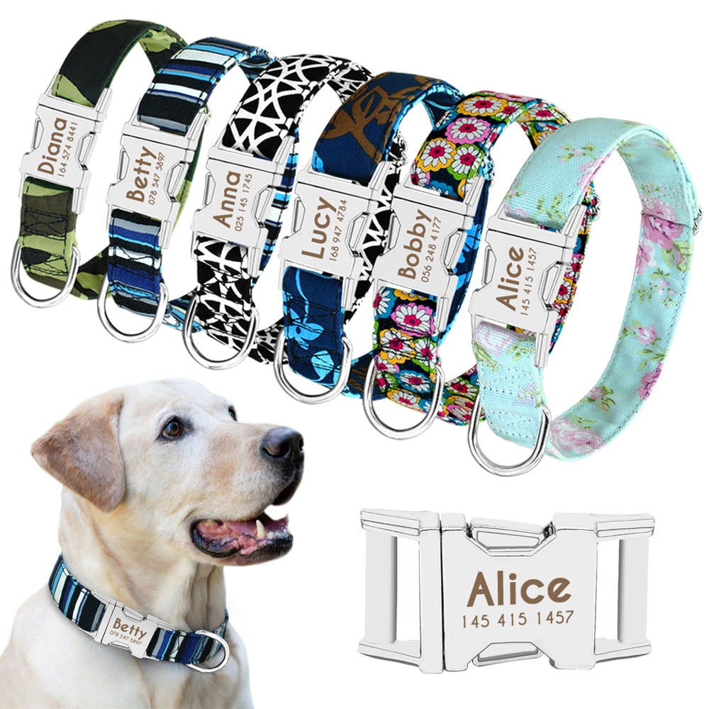 Adjustable Nylon Personalized Collar